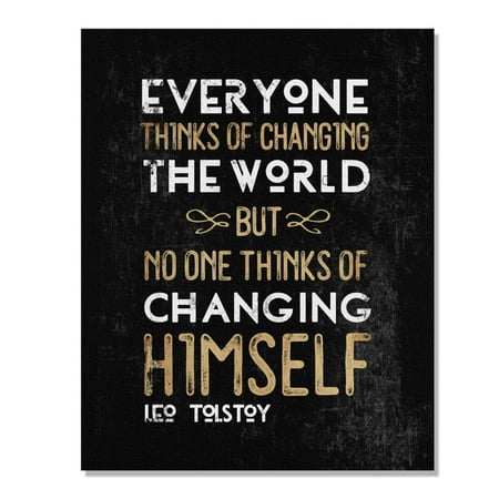 Wayfare Art Canvas Prints Poster, 8 x 10 inch Wall Decor Canvas Artwork, Everyone Thinks Of Changing The World Leo (Best Artwork In The World)