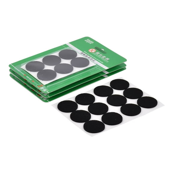 Unique Bargains 48 Pcs Antislip Felt Round 30mm Dia Self-adhesive Chair Foot Cover Table Furniture Leg Protector Black
