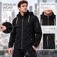 thumbnail image 3 of Smawell Men's Windbreaker Jacket, Lightweight Hooded Full Zip Casual Outdoor Jacket with Drawstring Hood, Elastic Cuffs and Utility Pockets for Travel, Commuting & Everyday Wear, 3 of 7