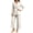White, variant on Women Collared Long Sleeve Suit Set Button Down Solid Elegant Office Slim Casual Two Piece Suit Sets Purple L