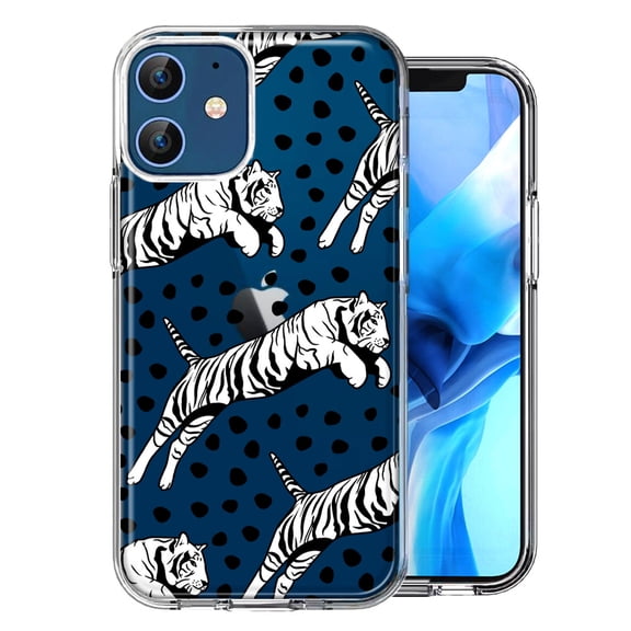 MUNDAZE For Apple iPhone 12 Tiger Polkadots Design Double Layer Phone Case Cover