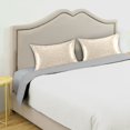 thumbnail image 5 of Haosy Satin Pillowcase for Hair and Skin Standard Cooling Silk Pillow Case with Envelope Closure Beige Small Floral Motifs 20"x40", 5 of 9