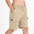 thumbnail image 4 of Ketyyh-chn99 Baby Girl Khaki Shorts Kids Wide Leg Denim Jean Shorts Knee Length Baggy Summer Casual Waist Bermuda Shorts with Pockets Size for 9-10 Years,White, 4 of 8