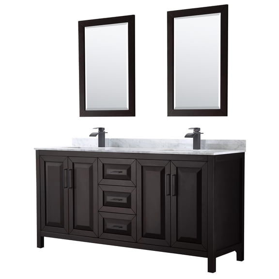 Wyndham Collection Wcv252572dunsm24 Daria 72" Free Standing Double Vanity Set - Dark