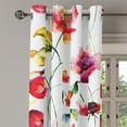 thumbnail image 3 of Ambesonne Flowers Grommet Curtain, Watercolor Look Art Poppy, 50"x120", Dark Pink and Mustard, 3 of 5