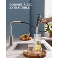 thumbnail image 4 of Waterfall Kitchen Faucet, 360° Rotating Kitchen Mixer Tap with Pull-Out Spray, High-Pressure Stainless Steel with Single Lever and 3 Spray Modes,, 4 of 5