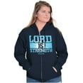 thumbnail image 4 of Christian Faith Lord is Strength Zip Up Hoodie Men's Women's Brisco Brands S, 4 of 6