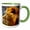 Green/White, variant on 3drose, Fractal Color Outlined Lion, 15oz Mug