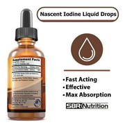 SBR Nutrition Nascent Iodine Liquid Drops | Daily Supplement For Immune Support, Thyroid Support, Hormonal Balance, Weight Support | Boost Metabolism, Focus & Energy | Unflavored, 600 svgs, 2 fl oz