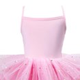 thumbnail image 4 of ITSAME Girls Ballet Dance Dress, Leotards Spaghetti Strap Puffy Tulle Kids Fashion Shiny Ballet Tutu Dress Pink 4-5T, 4 of 5