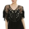 thumbnail image 2 of MSJUHEG Cape,Shawl Wraps,Warm Shawl Wraps,Shoulder Cape,Ponchos,Fashionable Mesh Sequined Tassel Gown Shawl Elegant Beaded Smock Cape B One Size, 2 of 4
