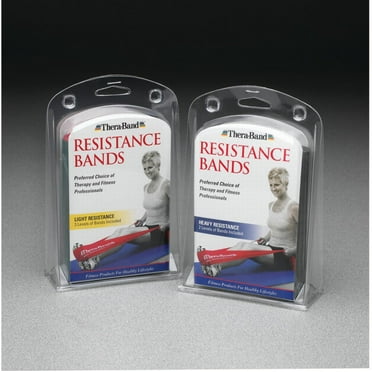 THERABAND Resistance Band Set, 5 ft, Beginner, Yellow/Red/Green, 3 Pack, Fitness