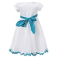 thumbnail image 2 of Girls Blue White Floral Hemline Dress 6/7, 2 of 3