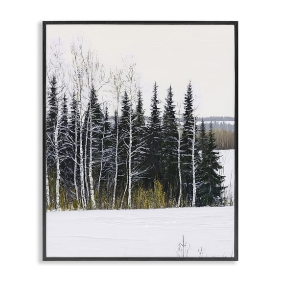 Stupell Industries Rustic Lodge Winter Landscape Grove Black Framed Giclee Art, 11 x 14, by Arlington Prints