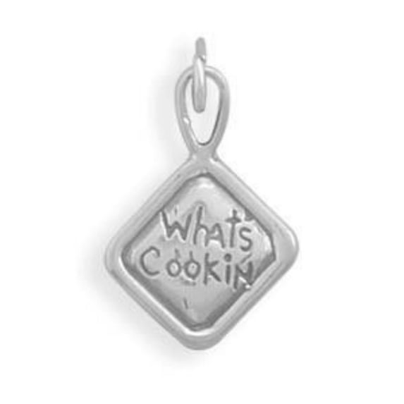 .925 Sterling Silver Oxidized "What's Cookin" Charm