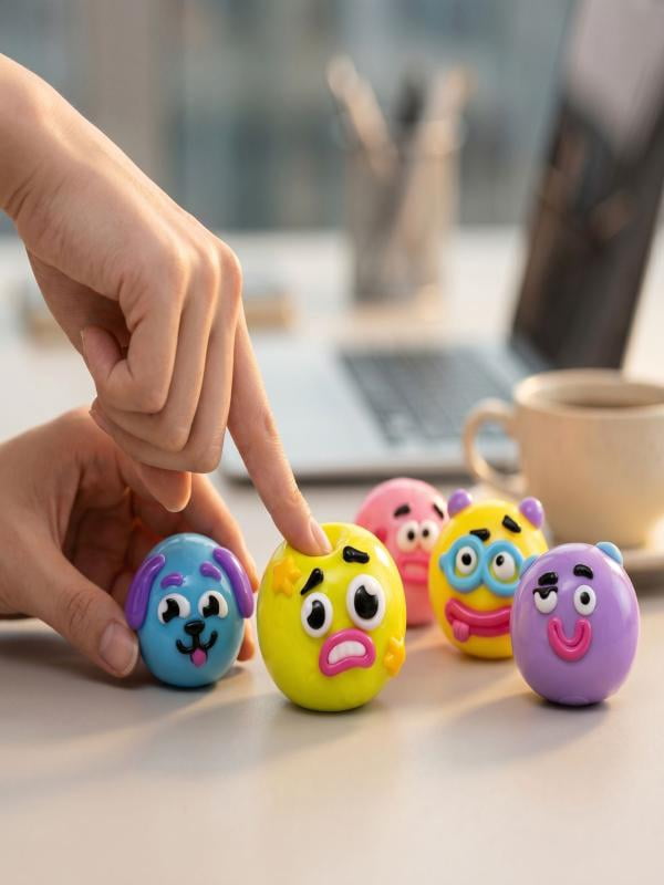 Face-Changing Squishy Stress Balls 5-Pack, Squeeze and Swap Face Sensory Toys, Cute Expression Decompression Toys, Anxiety Relief Fidget Toys Set