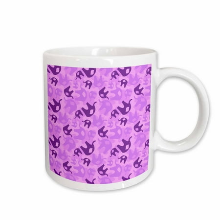 

3dRose Pink and Purple Elephants - Cute Whimsical Art Ceramic Mug 15-ounce