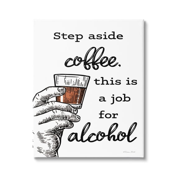 Stupell Industries Step Aside Coffee Funny Food & Beverage Painting Gallery Wrapped Canvas Art Print Wall Art, 16 x 20