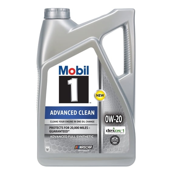 Mobil 1 Advanced Clean Full Synthetic Motor Oil  0W-20, 5 Quarts