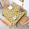 thumbnail image 2 of Yellow Lemon Fruit Flowers Pink Pattern Square Tablecloth,Waterproof Square Table Cover,Wipeable Spillproof Washable Table Cover for Home Kitchen Party Decor 42"X42"(107x107cm), 2 of 6