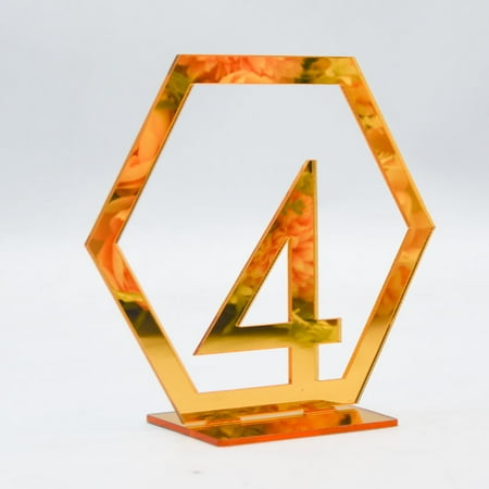 

WANYNG D Desktop Ornament Three Dimensionals Gold And Silver Acrylic Wedding Digital Table Number Card Table Seat Card Mirror Table Ornaments