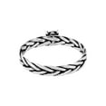thumbnail image 4 of AeraVida Trendy Black Crystal Centerpiece Weave Braided .925 Sterling Silver Band Ring-8, 4 of 5