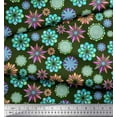 thumbnail image 3 of Soimoi Green Poly Georgette Fabric Multicolor Mandala Fabric Prints By Yard 52 Inch Wide, 3 of 3
