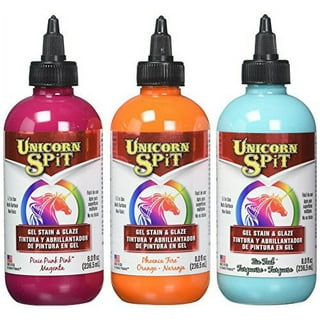 Unicorn SPiT Gel Stain and Glaze 20 Complete Collection: Sparkling and  Original Colors with 10 TreBBies Fine Detail Sticks, 4 oz and 8 oz (Violet