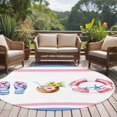 thumbnail image 5 of Swimming Ring Round Living Room Rugs 5 ft, Summer Slippers Coconut Starfish Stripes Washable Area Rug with Non-Slip Sturdy Edge Binding Round Carpet for Entryway Kitchen Bedroom Bathroom, 5 of 9
