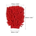 thumbnail image 2 of Uxcell Large Double-Side Microfiber Soft Chenille Dusting Wash Mitten Rose Red, 2 of 5