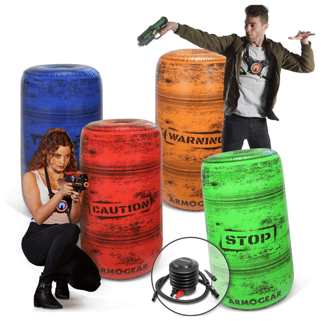 Barriles Inflables Laser Tag y Paintball - Juego de 4 rojo Unitalla