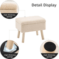 thumbnail image 4 of Tcbosik 15.7" Rectangle Ottoman with Storage, Teddy Fabric Upholstered Footrest with Removable Tray Lid, Footstool for Entryway, Hallway, Living Room, Space Saving, Beige, 4 of 7