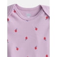 thumbnail image 2 of Wonder Nation Baby Girls' Graphic Cotton Bodysuit with Short Puff Sleeves, Sizes 0M-24M, 2 of 3