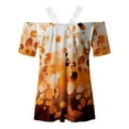 thumbnail image 5 of Dyegold Womens Blouses and Tops Dressy Cold Shoulder Lace Trim Tops for Women Summer Casual T Shirts Short Sleeve Blouses Flowy Tunics Tees, 5 of 5