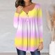 thumbnail image 2 of Tops de Mujer Blusas de Manga Larga Camiseta Suelta Estampada de Moda Cuello Redondo Casual Odeerbi ODB183406, 2 of 5