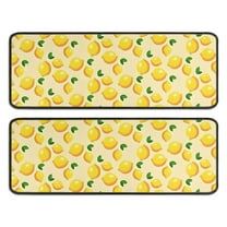 Kitchen Rugs Sets Of 2,Yellow Lemon Fruit Dots LightYellow Pattern Anti Fatigue Kitchen Mat Rugs Non Slip Washable,Decorative Kitchen Floor Mats for Kitchen,Sink,Laundry,17"x47" 17"x47"