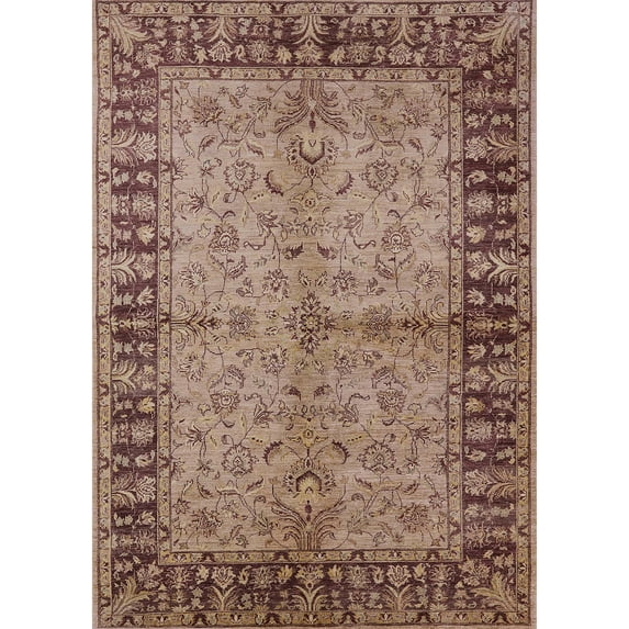Ahgly Company Indoor Rectangle Mid-Century Modern Chestnut Brown Oriental Area Rugs, 8' x 10'