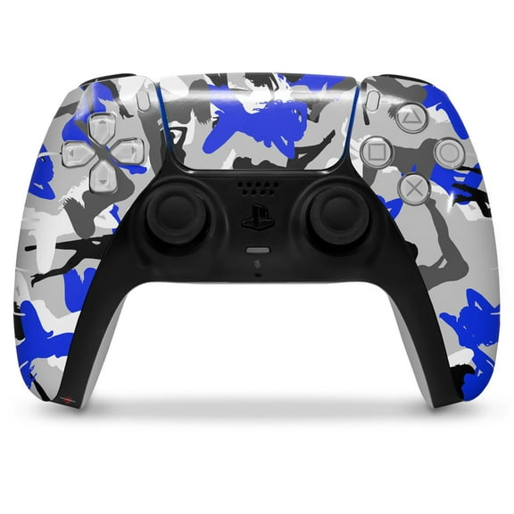 WraptorSkinz Skin Wrap compatible with the Sony PS5 DualSense Controller Sexy Girl Silhouette Camo Blue (CONTROLLER NOT INCLUDED)