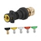 thumbnail image 3 of Conector adaptador para hidrolavadora, herramienta de limpieza, repuesto para riego de jardín y césped. Juego de 5 boquillas, 3 of 9