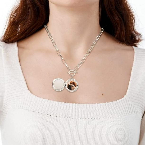 Engraved picture necklace sale walmart
