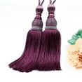thumbnail image 3 of 2 clips de cortina de lujo para decoración del hogar, accesorios para colgar cortinas, correas de bola, borlas y hebillas (morado oscuro), 3 of 5