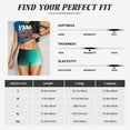 thumbnail image 5 of Daiia Teal and Peach Pattern Women's Workout Shorts Biker Shorts - High Waisted Workout Spandex Tummy Control Gym Running Yoga Shorts-Large, 5 of 8