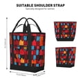 thumbnail image 2 of Large Capacity Insulated Tote Bag16.1×13.4×7.5in Thermal Insulation And Easy To Clean Strong Bearing Capacity Can Be Reused Red Colorful Houndstooth Hand-Drawn Sketch_1, 2 of 8