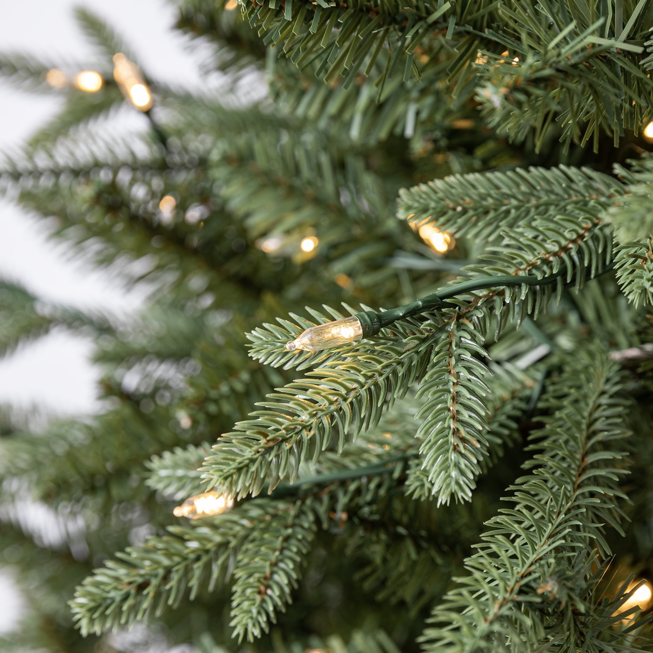 9' Pre-Lit Sanford Pencil Fir Green Artificial Christmas Tree with 500 Warm White LED Lights and Stand, by Holiday Time