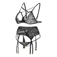 thumbnail image 2 of Gibobby Conjunto de lencería de encaje Conjunto de Lenceria Erotica para Mujer de Encaje Sensual, Ropa Interior Sexy Mujer, Conjunto de Interior de Encaje(Negro, M), 2 of 4
