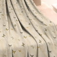 thumbnail image 3 of Beige Butterfly Pattern Blanket,Comfortable Soft Flannel Throw Blanket,All Season,Warm Lightweight Blankets for Sofa Bed Couch Living Room Chair,60"x80", 3 of 4