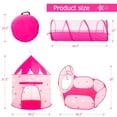 thumbnail image 5 of 3pc Play Tunnels Tent with Baby Ball Pit for 3-6 Years Girls Toddlers Indoor Outdoor Tent Playhouse, 5 of 7