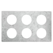 HUBERT Cold Bar Tiles with Bain Marie Cut Outs Marble Melamine - 21"L x 12 3/4"W