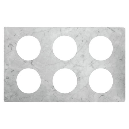 HUBERT Cold Bar Tiles with Bain Marie Cut Outs Marble Melamine - 21"L x 12 3/4"W