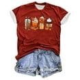 thumbnail image 5 of Fiudx Ofertas Flash Del Día Solo En Línea Camiseta Estampada a La Moda para Mujer, Blusa de Manga Corta, Tops Informales con Cuello Redondo, 5 of 5